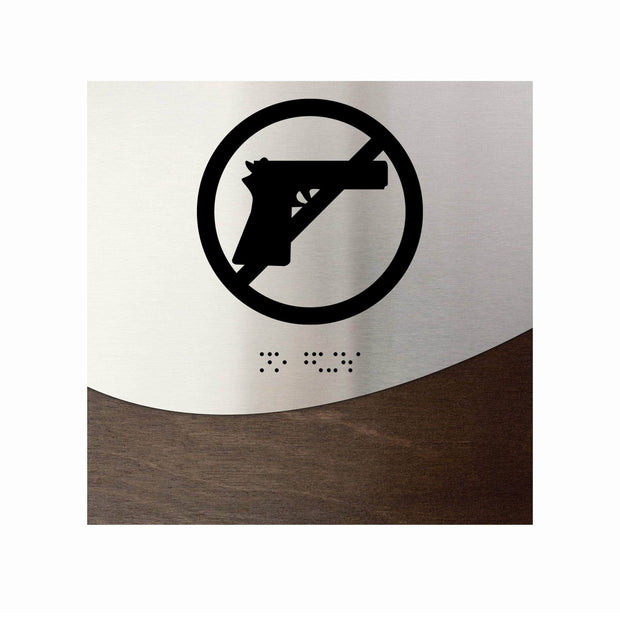 Information signs No Guns Signs - Wood & Steel "Sign - Jure" Design
