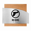 Door Signs No Guns Sings - Wood Sign - "Wave" Design - Photo #6