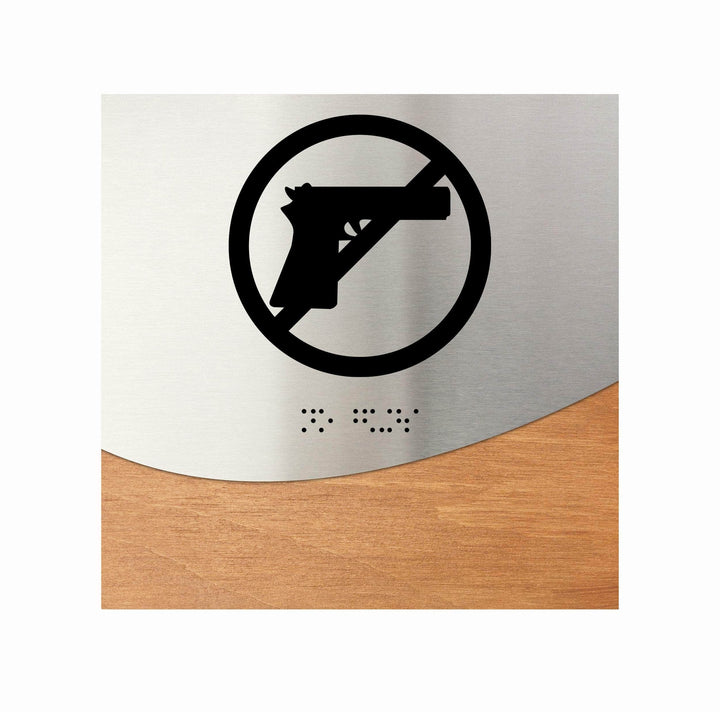 Information signs No Guns Signs - Wood &amp; Steel "Sign - Jure" Design