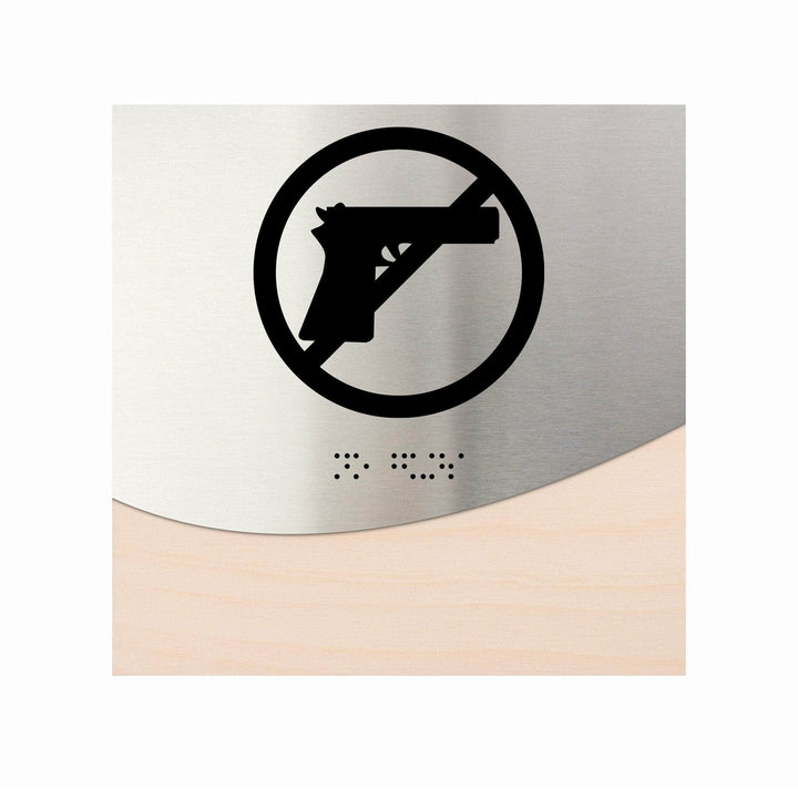 Information signs No Guns Signs - Wood &amp; Steel "Sign - Jure" Design