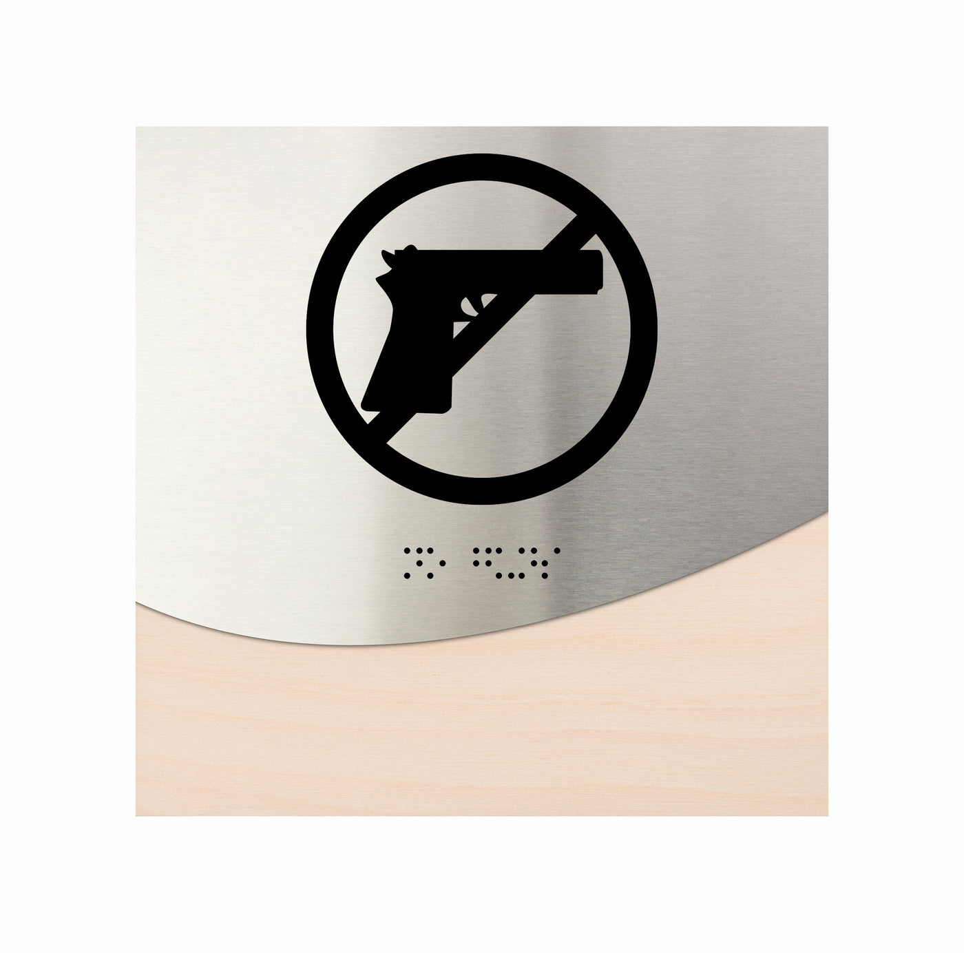 Information Signs - No Guns Sign Wood & Steel "Jure" Design