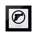 Information signs No Guns Sign: Acrylic Glass Door Plate — "Simple" Design - Photo #1