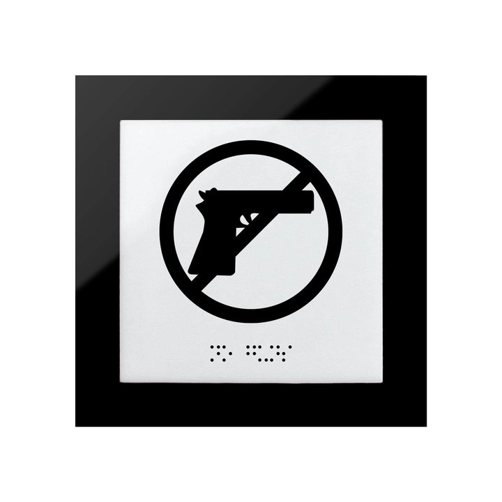 Information signs No Guns Sign: Acrylic Glass Door Plate — "Simple" Design