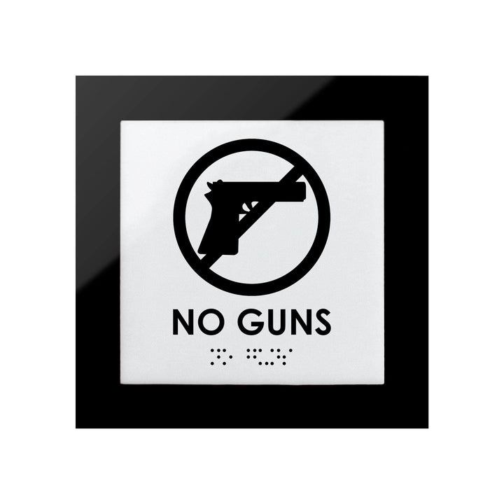 Door Signs No Guns Signs: Acrylic Glass Door Plate with Inscription — "Simple" Design