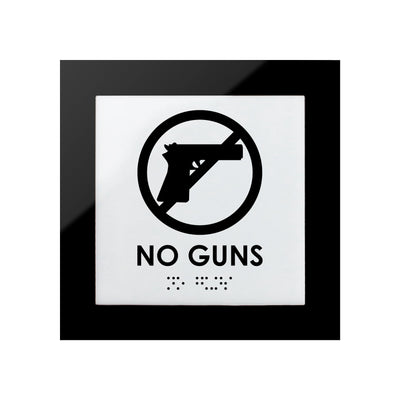 Door Signs - No Guns Acrylic Sign "Simple" Design