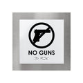 Door Signs Steel No Guns Sign with Inscription - "Modern" Design - Photo #2