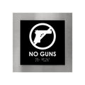 Door Signs Steel No Guns Sign with Inscription - "Modern" Design - Photo #1