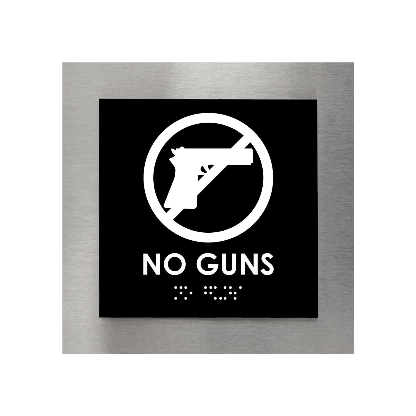 Door Signs - Steel No Guns Sign "Modern" Design