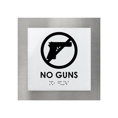 Door Signs - Steel No Guns Sign "Modern" Design