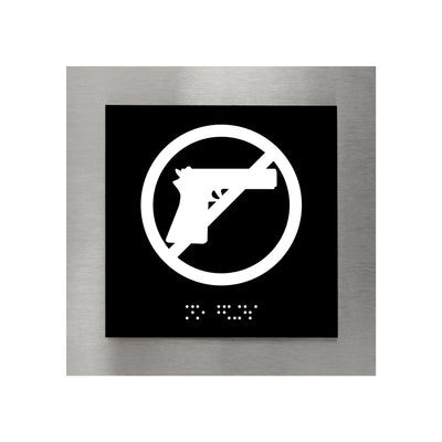 Information Signs - No Guns Steel Sign "Modern" Design