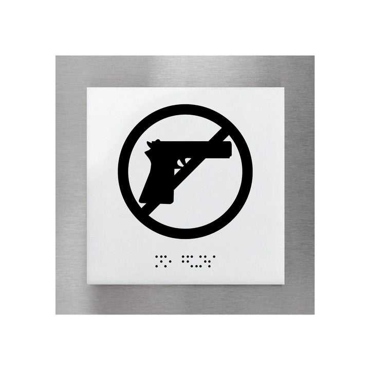 Information signs Steel No Guns Sign - "Modern" Design