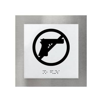 Information Signs - No Guns Steel Sign "Modern" Design
