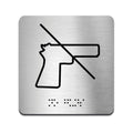 Information signs No Guns Sign with Braille — Steel Door Plate - Photo #1