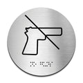 Information signs No Guns Sign with Braille — Steel Door Plate - Photo #2