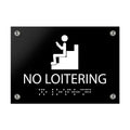 Information signs No Loitering Sign Braille - Black Acrylic - Photo #1