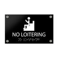 Information signs No Loitering Sign Braille - Black Acrylic - Photo #3