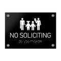 Information signs No Soliciting Sign Braille - Black Acrylic - Photo #1