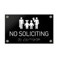 Information signs No Soliciting Sign Braille - Black Acrylic - Photo #3