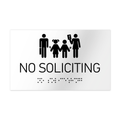 Information signs No Soliciting Signs - White Acrylic Sign with Braille - Photo #4