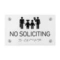 Information signs No Soliciting Signs - White Acrylic Sign with Braille - Photo #3