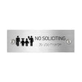 Information signs No Soliciting Sign with Braille - Stainless steel  11.8x3.9 / 300x100 mm - Photo #1