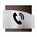 Door Signs Phone Signs - Wood & Stainless Steel Plate - "Wave" Design - Photo #4