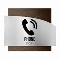 Door Signs Phone Signs - Stainless Steel & Wood Plate - "Wave" Design - Photo #4