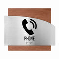 Door Signs Phone Signs - Stainless Steel & Wood Plate - "Wave" Design - Photo #5