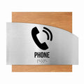 Door Signs Phone Signs - Stainless Steel & Wood Plate - "Wave" Design - Photo #1