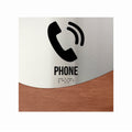 Door Signs Phone Sign - Stainless Steel & Wood Door Plate - "Jure" Design - Photo #2