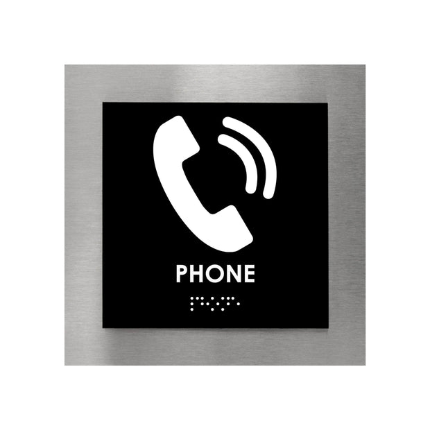 Information signs Braille Phone Signs - Steel Sign with Inscription - "Modern" Design
