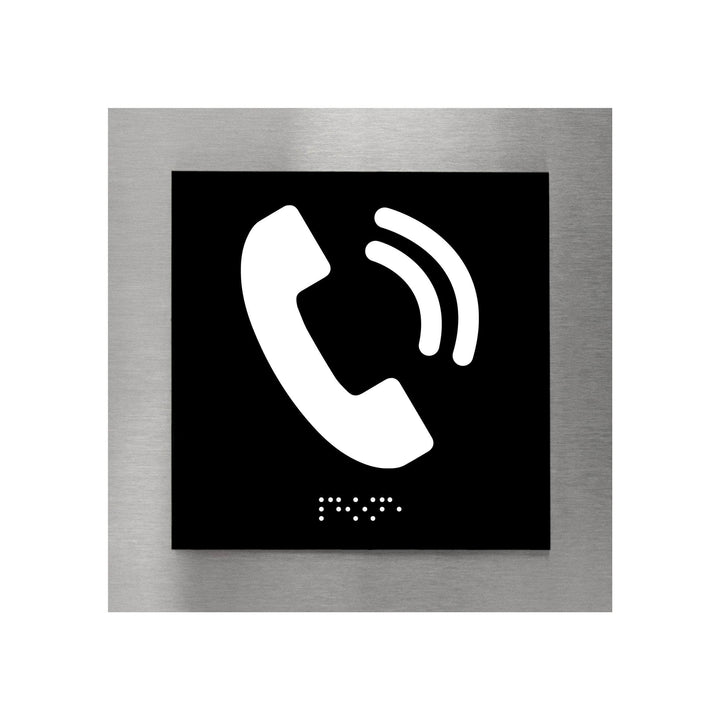 Information signs Phone Signs - Steel Sign with Braille - "Modern" Design
