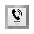 Information signs Braille Phone Signs - Steel Sign with Inscription - "Modern" Design - Photo #1