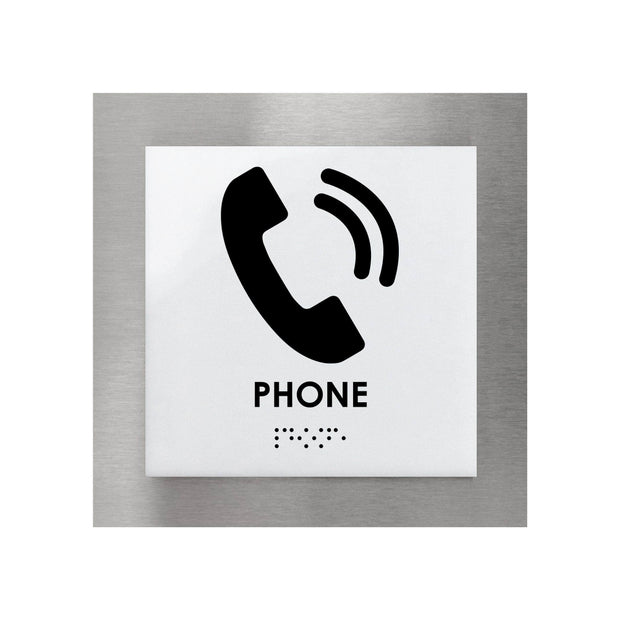 Information signs Braille Phone Signs - Steel Sign with Inscription - "Modern" Design