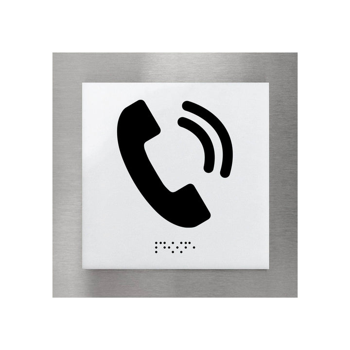 Information signs Phone Signs - Steel Sign with Braille - "Modern" Design