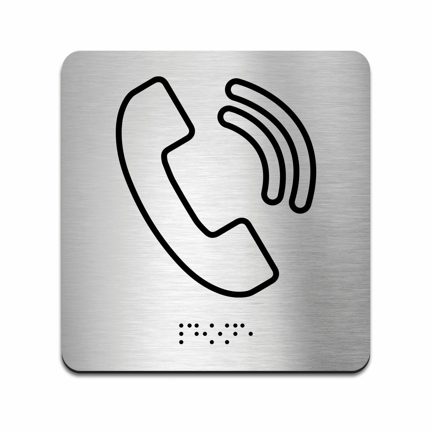 Information Signs - Phone Sign Stainless Steel With Braille