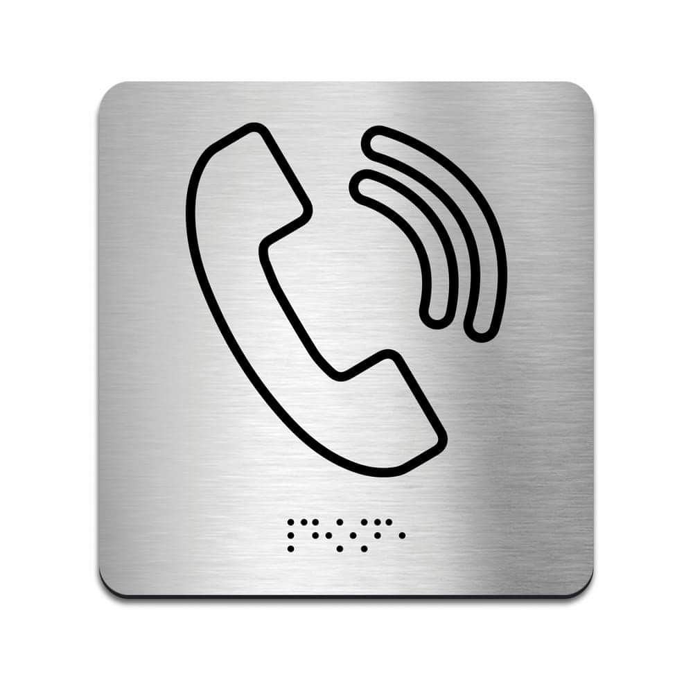 Phone Signs: Stainless Steel Sign with Braille – Bsign
