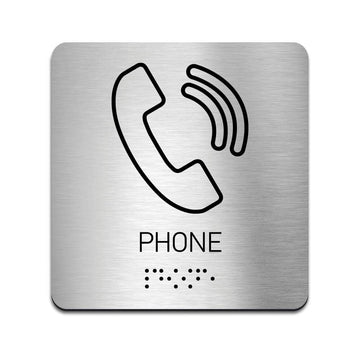 Information signs Braille Phone Signs - Stainless Steel Sign with Inscription - Photo #1