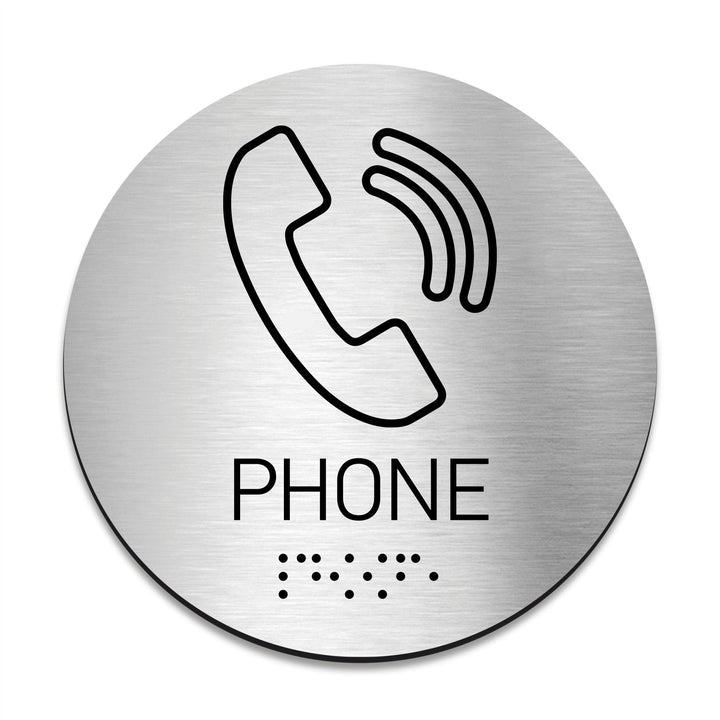 Information signs Braille Phone Signs - Stainless Steel Sign with Inscription