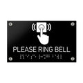 Information signs Please Ring Bell Sign Braille - Black Acrylic - Photo #4