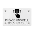 Information signs Please Ring Bell Signs - White Acrylic Sign with Braille - Photo #3