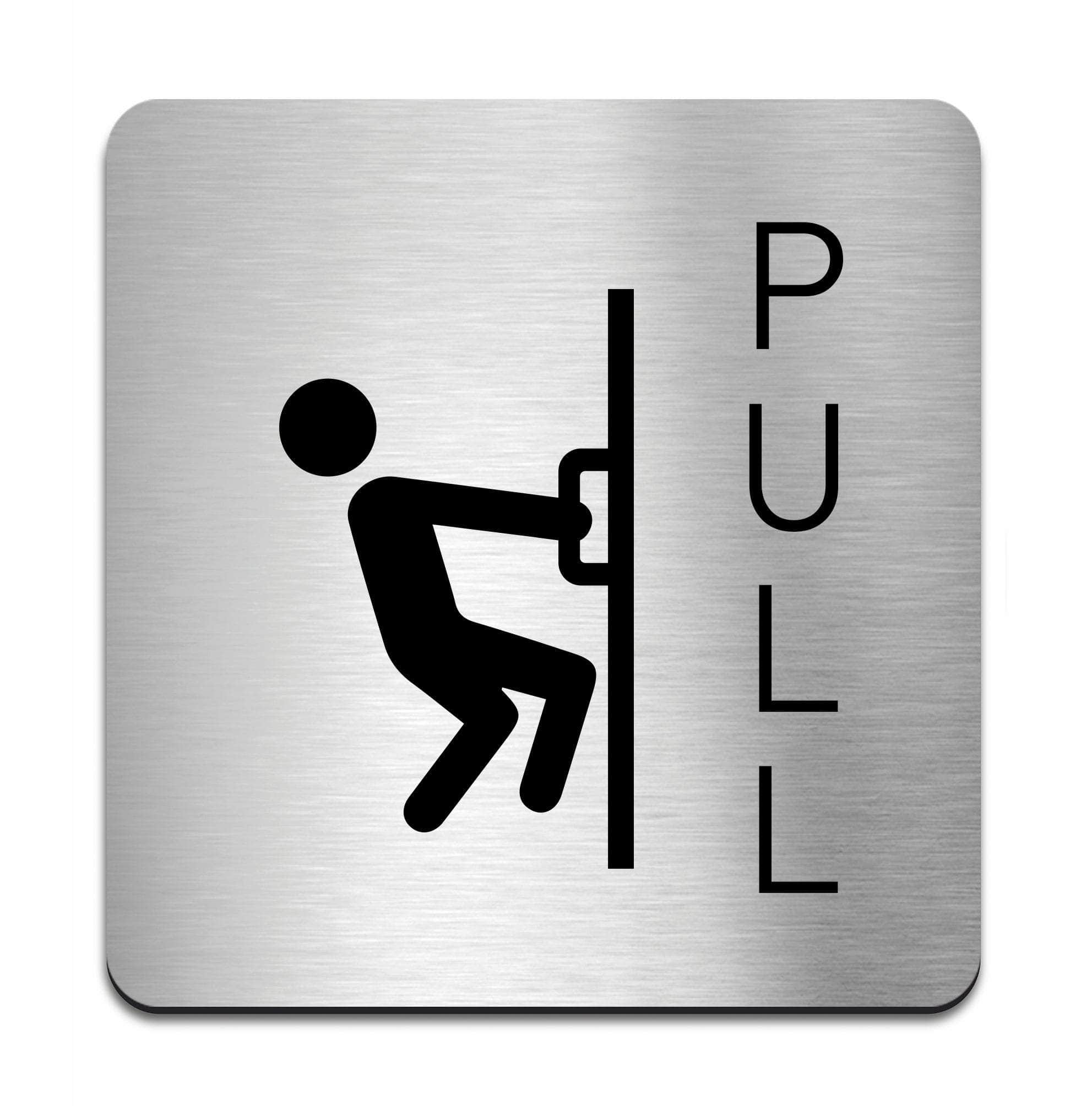 Push Pull Door Sign — Stainless steel & Acrylic Plate | BSign Store