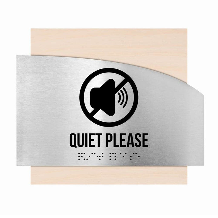 Information signs Wood Quiet Please Sing - "Wave" Design