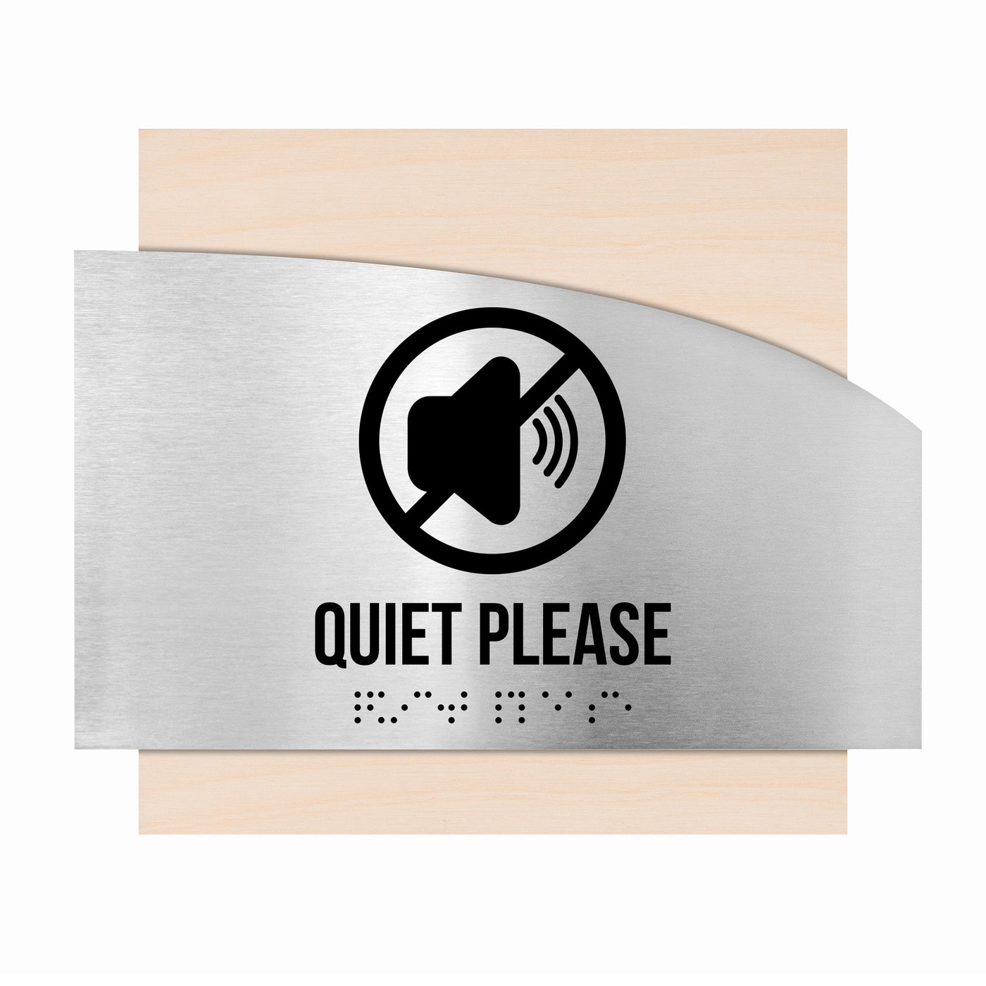 Information Signs - Quiet Please Sing Wood "Wave" Design