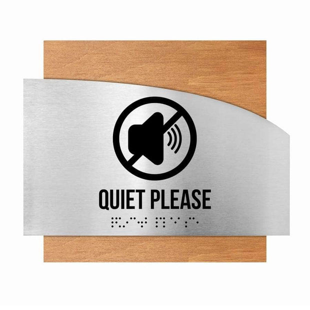 Information signs Wood Quiet Please Sing - "Wave" Design