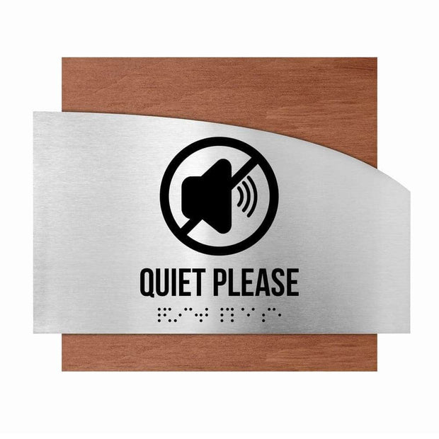 Information signs Wood Quiet Please Sing - "Wave" Design