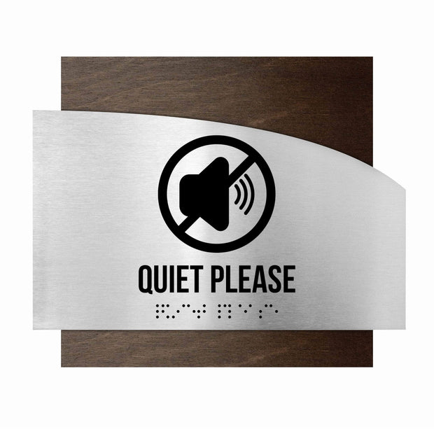 Information signs Wood Quiet Please Sing - "Wave" Design