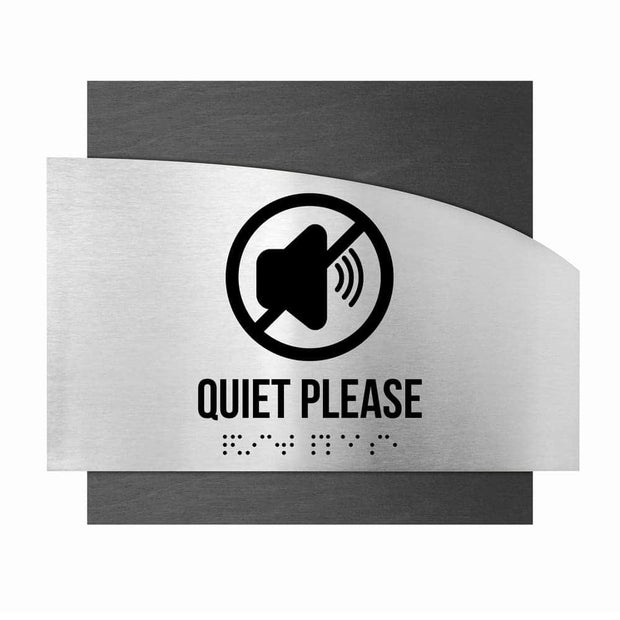 Information signs Wood Quiet Please Sing - "Wave" Design