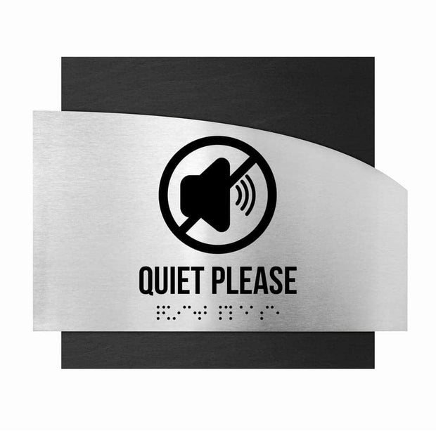 Information signs Wood Quiet Please Sing - "Wave" Design