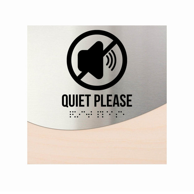Information signs Steel & Wood Quiet Please Sign - "Jure" Design